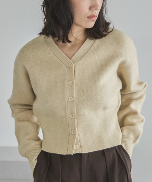 feepur(フェピュール)の「【ハンドウォッシャブル】ショートVカーディガン(カーディガン/ボレロ・レディース・ブラウン/杢グレー/アイボリー・MEDIUM)」の16枚目の写真