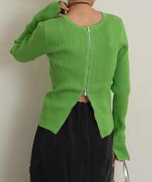 Omekashi | ダブルジップリブカーディガン(カーディガン/ボレロ)