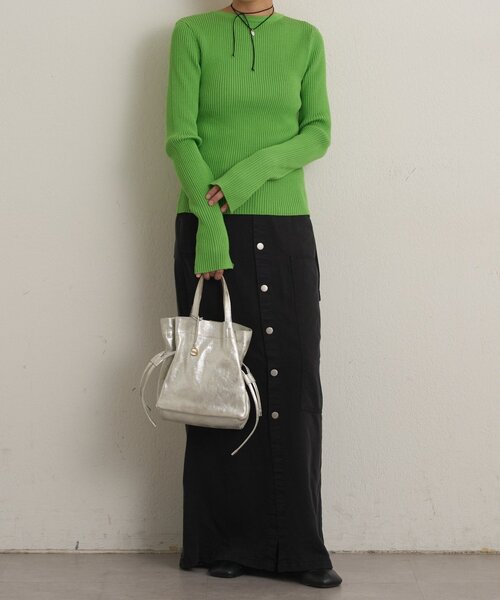 Omekashi(オメカシ)の「ダブルジップリブカーディガン(カーディガン/ボレロ・レディース・オフホワイト/グリーン/ブラック/ライトグレー/ピンク・FREE)」の21枚目の写真