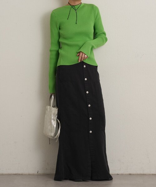 Omekashi(オメカシ)の「ダブルジップリブカーディガン(カーディガン/ボレロ・レディース・オフホワイト/グリーン/ブラック/ライトグレー/ピンク・FREE)」の20枚目の写真