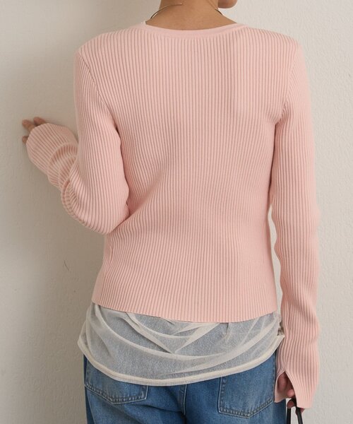 Omekashi(オメカシ)の「ダブルジップリブカーディガン(カーディガン/ボレロ・レディース・オフホワイト/グリーン/ブラック/ライトグレー/ピンク・FREE)」の13枚目の写真