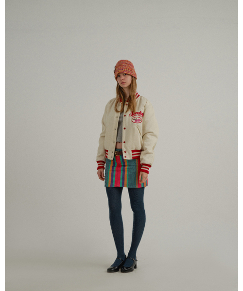 SUNDAY FRUIT MARKET(サンデーフルーツマーケット)の「W) BERRY FARM VARSITY JACKET IVORY(スタジャン・レディース・その他・SMALL/MEDIUM)」の6枚目の写真