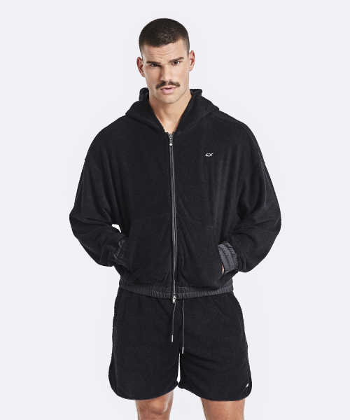 Terry hoodie zip-up - Black（パーカー）｜51%（フィフティーワン