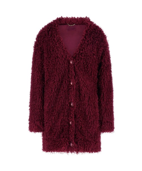 Guess（ゲス）の「ROSE V Neck Faux Fur Jacket カーディガン（カーディガン/ボレロ・レディース・マルーン/ホワイト系その他・SMALL/MEDIUM/X-SMALL）」の15枚目の写真