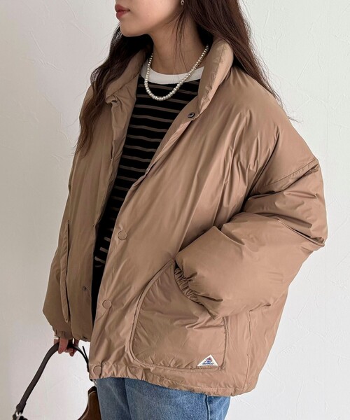 GEVACO（ゲバコ）の「【GEVACO/ゲバコ】ノンステッチミドル中綿ジャケット（ダウンジャケット/コート・レディース・ブラック/ベージュ/レッド/ブルー・38）」の11枚目の写真