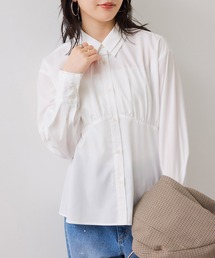 VIS | 無地＆ストライプダブルカラーウエスト切り替えシャツ(シャツ/ブラウス)