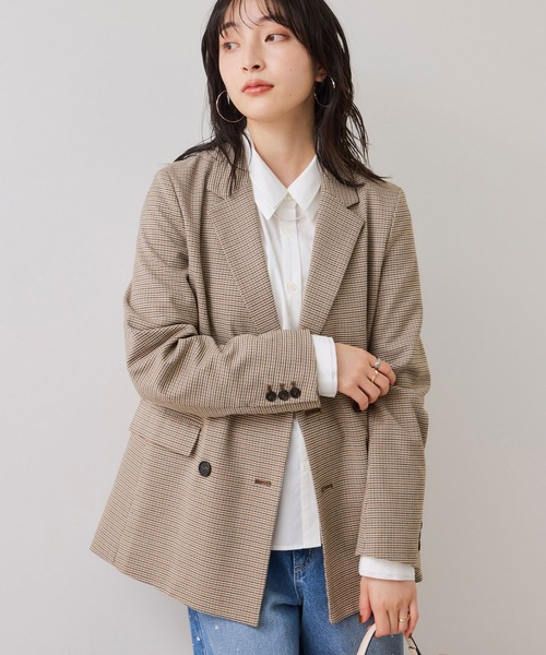 VIS（ビス）の「無地＆ストライプダブルカラーウエスト切り替えシャツ（シャツ/ブラウス・レディース・ホワイト/サックスブルー/ベージュ・FREE）」の14枚目の写真