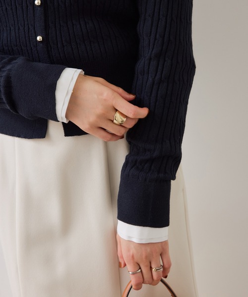 VIS（ビス）の「無地＆ストライプダブルカラーウエスト切り替えシャツ（シャツ/ブラウス・レディース・ホワイト/サックスブルー/ベージュ・FREE）」の19枚目の写真