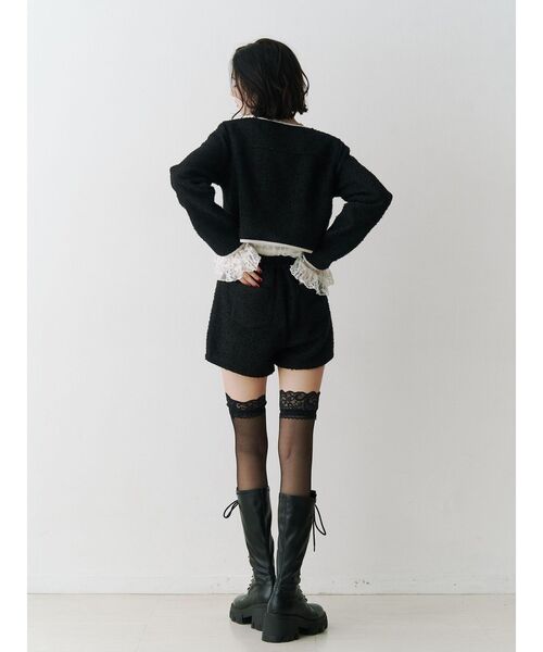 jouetie（ジュエティ）の「バイカラーツイードライクショートジャケット【セットアップ対応】（ノーカラージャケット・レディース・ピンク/ブルー/ブラック・MEDIUM）」の13枚目の写真