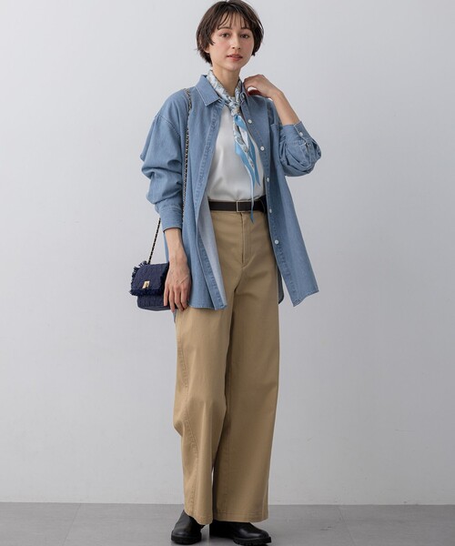 23区 S（ニジュウサンクチイサイサイズ）の「ライトダンガリー デニムシャツ（シャツ/ブラウス・レディース・ダルブルー系/ターコイズブルー系・32）」の15枚目の写真