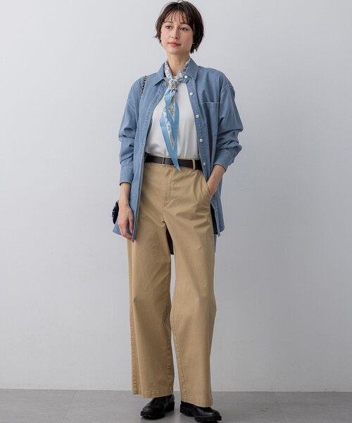 23区 S（ニジュウサンクチイサイサイズ）の「ライトダンガリー デニムシャツ（シャツ/ブラウス・レディース・ダルブルー系/ターコイズブルー系・32）」の16枚目の写真