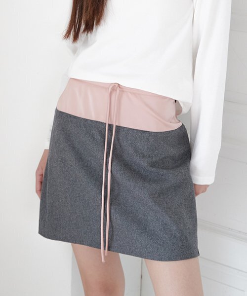 SATIN MIX MINI SKIRT (PINK)