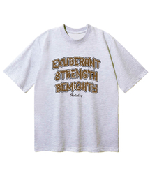 ヴィンテージタイポオーバーフィット半袖Tシャツ[ライトグレー]