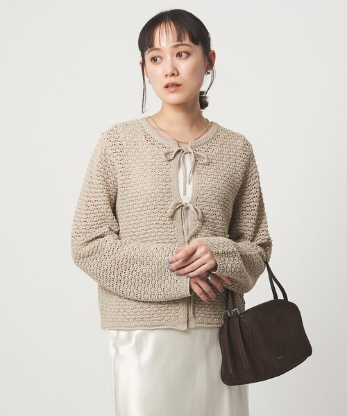 green label relaxing（グリーンレーベルリラクシング）の「メッシュ ニット 2WAY プルオーバー ウォッシャブル（ニット/セーター・レディース・ナチュラル/ダークグレー/ライム/ピンク・FREE）」の21枚目の写真