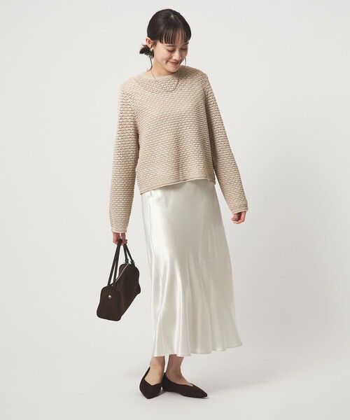 green label relaxing（グリーンレーベルリラクシング）の「メッシュ ニット 2WAY プルオーバー ウォッシャブル（ニット/セーター・レディース・ナチュラル/ダークグレー/ライム/ピンク・FREE）」の18枚目の写真