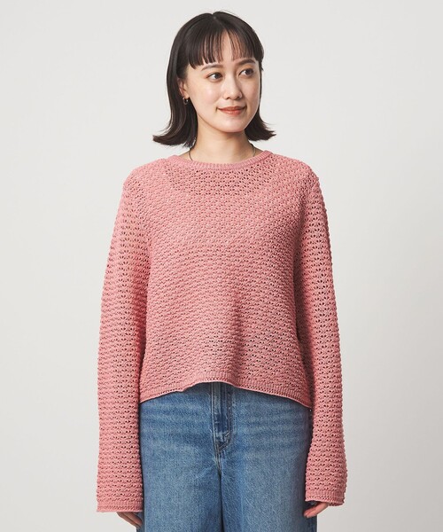 green label relaxing（グリーンレーベルリラクシング）の「メッシュ ニット 2WAY プルオーバー ウォッシャブル（ニット/セーター・レディース・ナチュラル/ダークグレー/ライム/ピンク・FREE）」の16枚目の写真