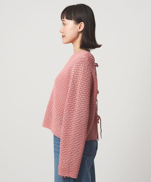 green label relaxing（グリーンレーベルリラクシング）の「メッシュ ニット 2WAY プルオーバー ウォッシャブル（ニット/セーター・レディース・ナチュラル/ダークグレー/ライム/ピンク・FREE）」の15枚目の写真