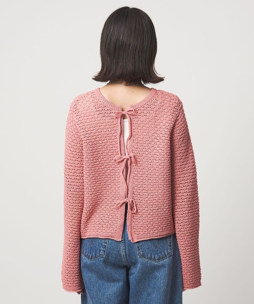 green label relaxing（グリーンレーベルリラクシング）の「メッシュ ニット 2WAY プルオーバー ウォッシャブル（ニット/セーター・レディース・ナチュラル/ダークグレー/ライム/ピンク・FREE）」の14枚目の写真