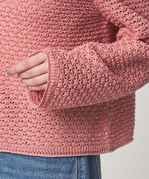 green label relaxing（グリーンレーベルリラクシング）の「メッシュ ニット 2WAY プルオーバー ウォッシャブル（ニット/セーター・レディース・ナチュラル/ダークグレー/ライム/ピンク・FREE）」の12枚目の写真