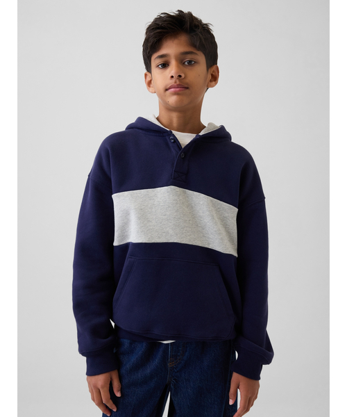 GAP(ギャップ)の「ヴィンテージソフト リラックスフィット ヘンリーパーカー (キッズ)(パーカー・キッズ・ネイビー/グレー・110cm/120cm/130cm/140cm/150cm/160cm)」の2枚目の写真