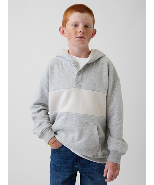 GAP(ギャップ)の「ヴィンテージソフト リラックスフィット ヘンリーパーカー (キッズ)(パーカー・キッズ・ネイビー/グレー・110cm/120cm/130cm/140cm/150cm/160cm)」の1枚目の写真