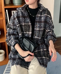 ブークレチェック柄 BIGシャツジャケット