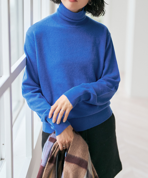 セール】カシミヤタートルニットプルオーバー（ニット/セーター
