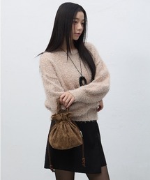 GENERAL IDEA（ジェネラルアイデア）の「【GENERAL IDEA】フラワー巾着バケットバッグ / CORDUROY FLORAL BUCKET BAG/（トートバッグ）」