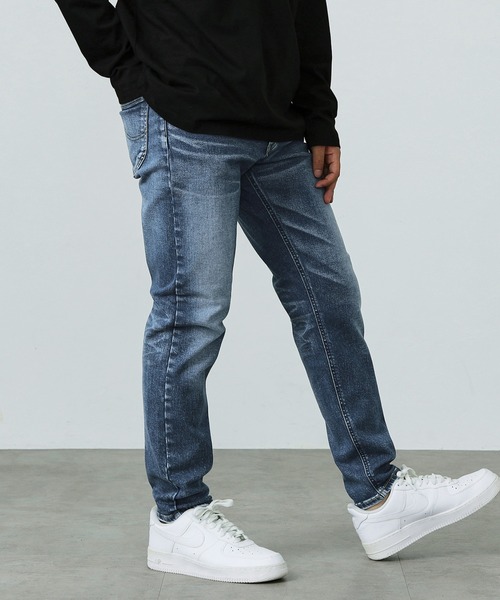 Lee(リー)の「【ハイパワーストレッチ】Lee LASTIC テーパードスキニーデニムパンツ(デニムパンツ・メンズ・ブルー・X-SMALL/SMALL/MEDIUM/LARGE/X-LARGE)」の2枚目の写真