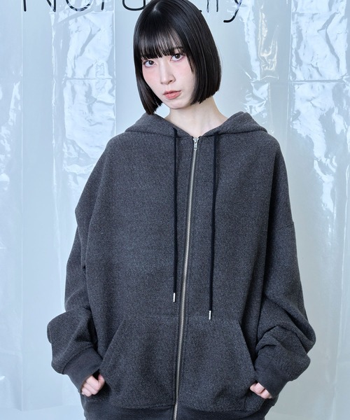 Nora Lily(ノラリリー)の「【Nora Lily】Wooly Hoodie(パーカー・メンズ・チャコールグレー/ブラック/アイボリー・FREE)」の3枚目の写真