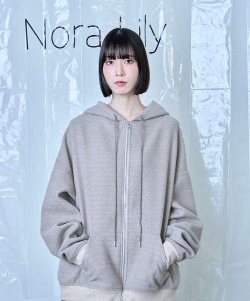 Nora Lily(ノラリリー)の「【Nora Lily】Wooly Hoodie(パーカー・メンズ・チャコールグレー/ブラック/アイボリー・FREE)」の2枚目の写真