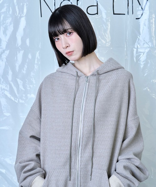 Nora Lily(ノラリリー)の「【Nora Lily】Wooly Hoodie(パーカー・メンズ・チャコールグレー/ブラック/アイボリー・FREE)」の5枚目の写真