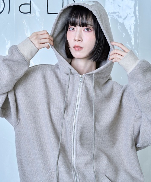 Nora Lily(ノラリリー)の「【Nora Lily】Wooly Hoodie(パーカー・メンズ・チャコールグレー/ブラック/アイボリー・FREE)」の8枚目の写真