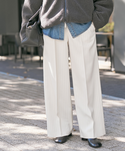 Spick & Span（スピックアンドスパン）の「ウォッシャブルPEイージースラックスパンツ（スラックス・レディース・その他1/その他2/ブラウン・36/38/40）」の4枚目の写真