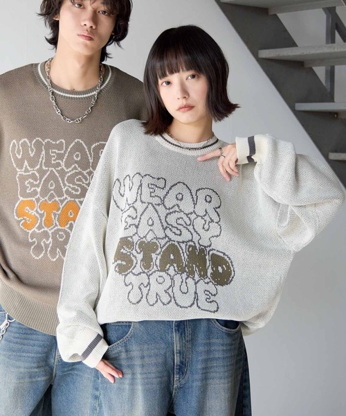 PBLIM(ページボーイリム)の「《UNISEX》スケッチロゴニット(ニット/セーター・レディース・アイボリー/ネイビー/ブラウン・FREE)」の14枚目の写真