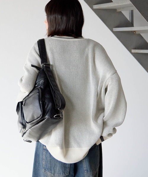 PBLIM(ページボーイリム)の「《UNISEX》スケッチロゴニット(ニット/セーター・レディース・アイボリー/ネイビー/ブラウン・FREE)」の7枚目の写真