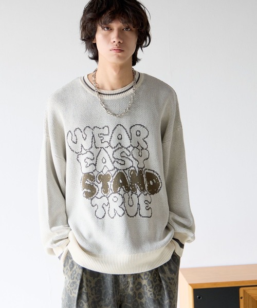 PBLIM(ページボーイリム)の「《UNISEX》スケッチロゴニット(ニット/セーター・レディース・アイボリー/ネイビー/ブラウン・FREE)」の8枚目の写真