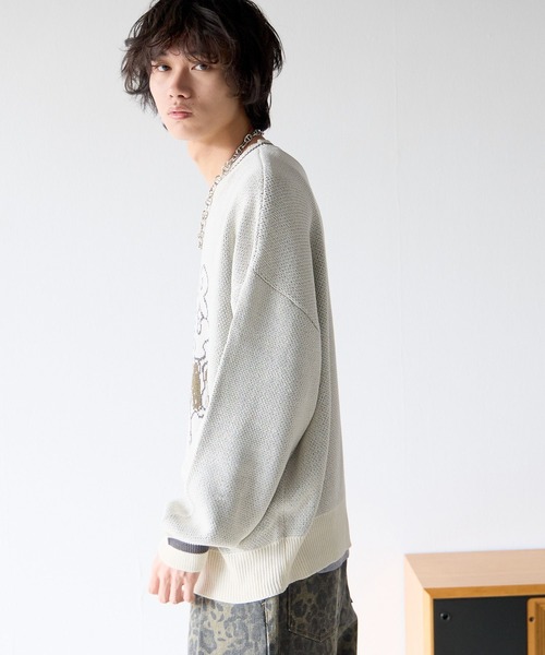 PBLIM(ページボーイリム)の「《UNISEX》スケッチロゴニット(ニット/セーター・レディース・アイボリー/ネイビー/ブラウン・FREE)」の9枚目の写真