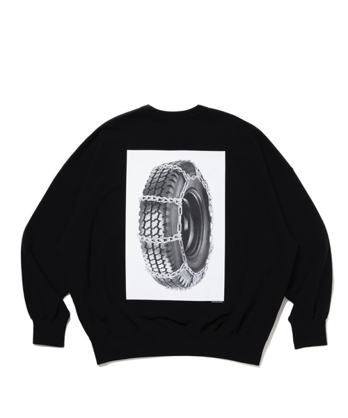 COOTIE PRODUCTIONS（クーティープロダクションズ）の「Print Sweat Crew (Tire with Chains)（スウェット・メンズ・グレー系その他/ブラック・LARGE/MEDIUM/SMALL）」の6枚目の写真
