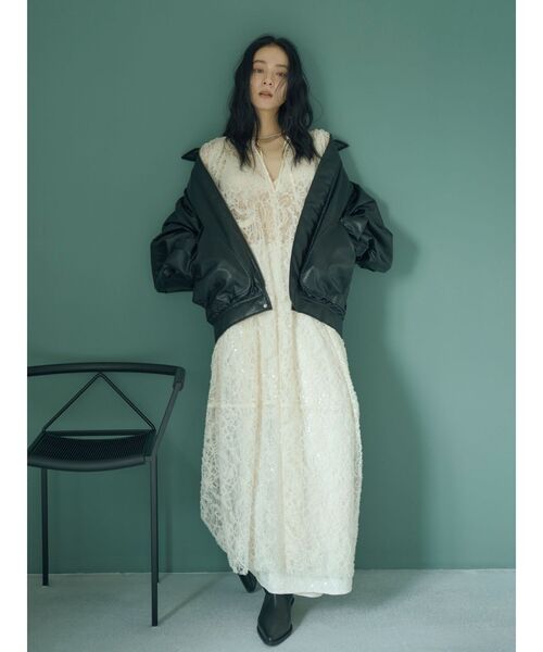 Ungrid（アングリッド）の「スパンコールラップスカート（スカート・レディース・オフホワイト/ブラック・FREE）」の5枚目の写真