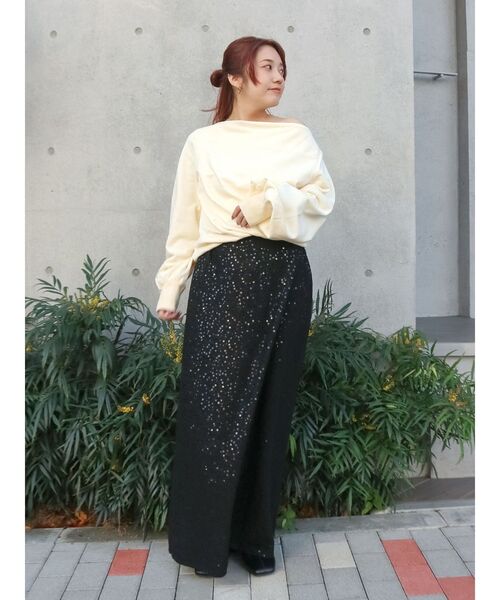 Ungrid（アングリッド）の「スパンコールラップスカート（スカート・レディース・オフホワイト/ブラック・FREE）」の20枚目の写真