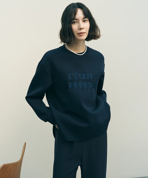 UNFILO(アンフィーロ)の「BEAUTY FORM JERSEY 刺繍ロゴ プルオーバー(スウェット・レディース・ベージュ系1/ライトグレー系1/ネイビー系1・SMALL/MEDIUM)」の3枚目の写真