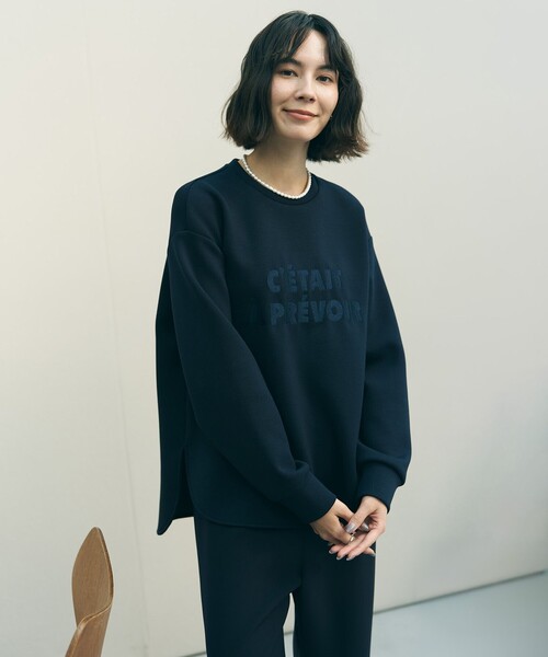 UNFILO(アンフィーロ)の「BEAUTY FORM JERSEY 刺繍ロゴ プルオーバー(スウェット・レディース・ベージュ系1/ライトグレー系1/ネイビー系1・SMALL/MEDIUM)」の17枚目の写真