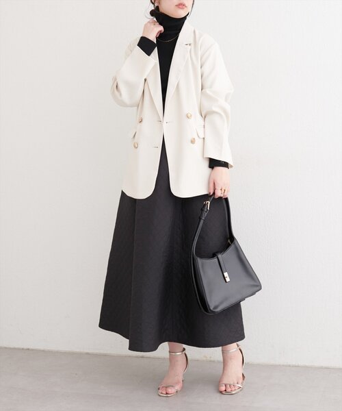 natural couture（ナチュラルクチュール）の「〈osono〉エンボスジャガードスカート（スカート・レディース・オフホワイト/モカ/ブラック・LARGE/MEDIUM）」の19枚目の写真