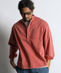 The DUFFER of ST.GEORGE | 【WEB限定アイテム】PIGMENT DYE BAND COLLAR SHIRT：ピグメント加工 バンドカラー プルオーバーシャツ(シャツ/ブラウス)