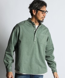 The DUFFER of ST.GEORGE（ザダファーオブセントジョージ）の「【WEB限定アイテム】PIGMENT DYE BAND COLLAR SHIRT：ピグメント加工 バンドカラー プルオーバーシャツ（シャツ/ブラウス）」