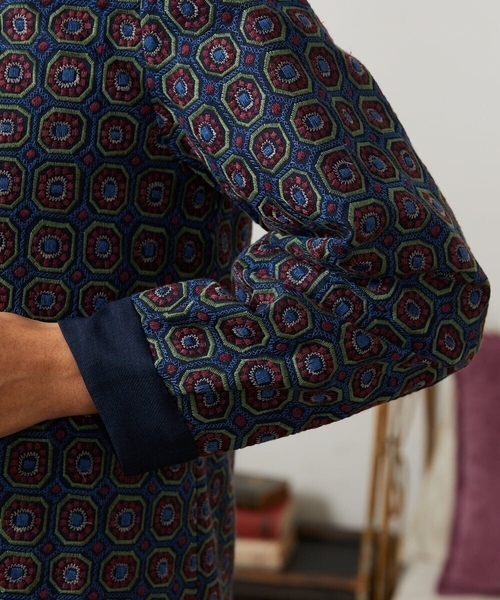 Jocomomola（ホコモモラ）の「Escudos 幾何調総刺繍ブラウス［オケージョン/セレモニー］（シャツ/ブラウス・レディース・ベージュ/ネイビー・42/40）」の9枚目の写真