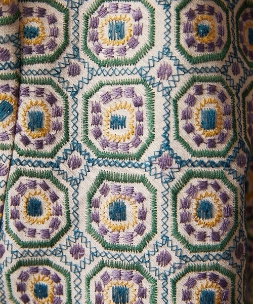 Jocomomola（ホコモモラ）の「Escudos 幾何調総刺繍ブラウス［オケージョン/セレモニー］（シャツ/ブラウス・レディース・ベージュ/ネイビー・42/40）」の16枚目の写真