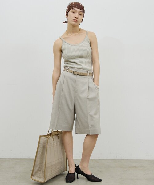 GALLARDAGALANTE(ガリャルダガランテ)の「【手洗い可】リブニットキャミソール(ニット/セーター・レディース・ベージュ/ブラック・FREE)」の11枚目の写真