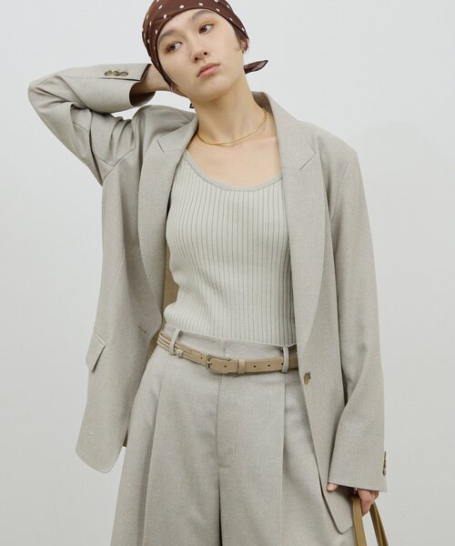 GALLARDAGALANTE(ガリャルダガランテ)の「【手洗い可】リブニットキャミソール(ニット/セーター・レディース・ベージュ/ブラック・FREE)」の14枚目の写真